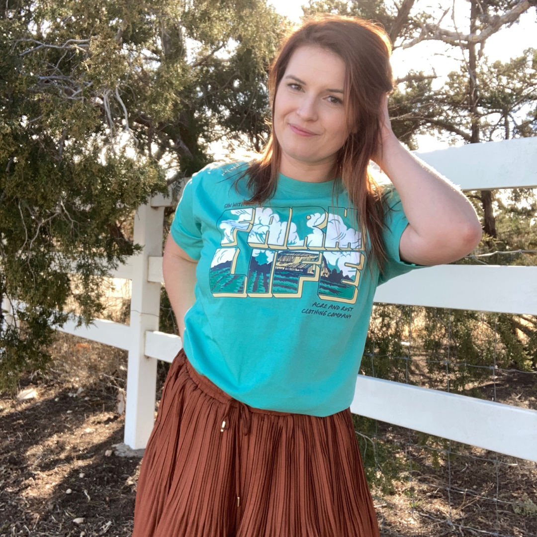 Farm Life T-Shirt-Seafoam