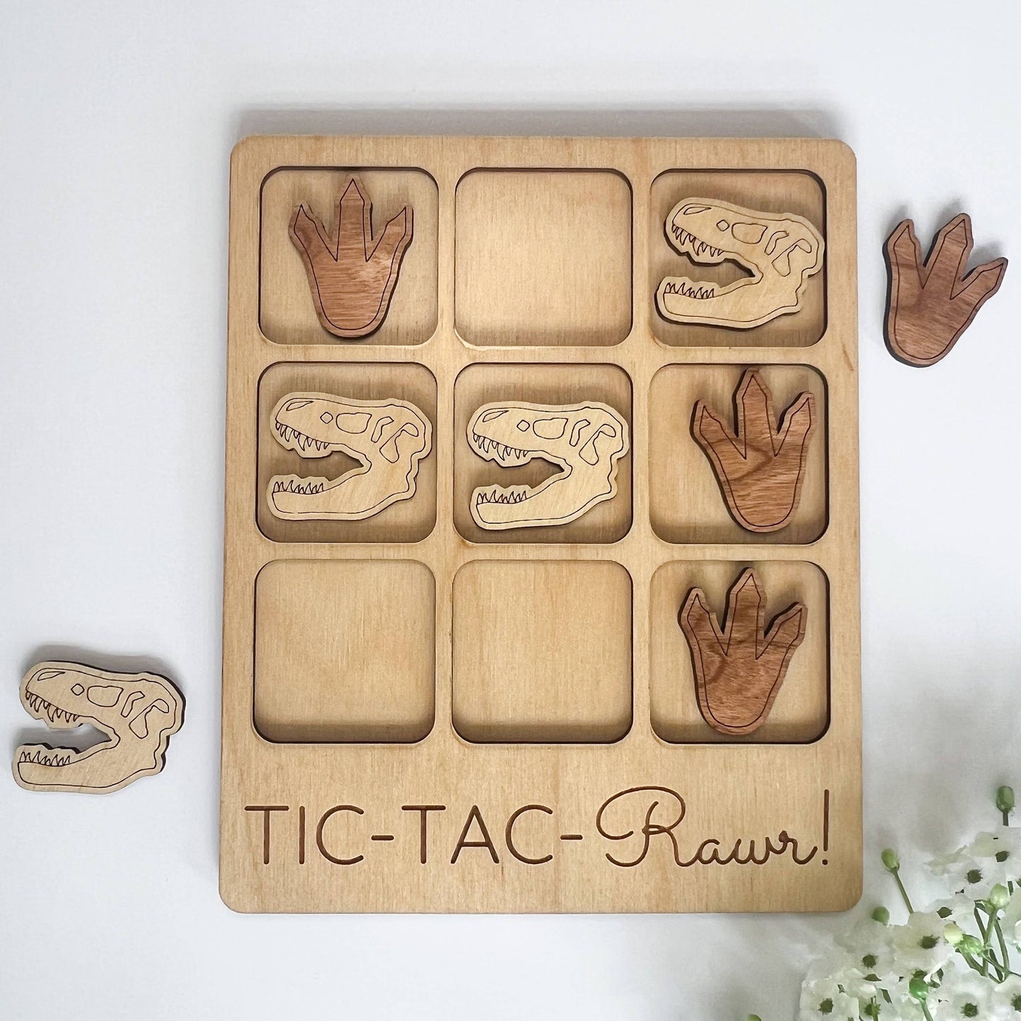 Dinosaur Rawr! Tic-Tac-Toe Game - Trex / Jurassic / Fossils