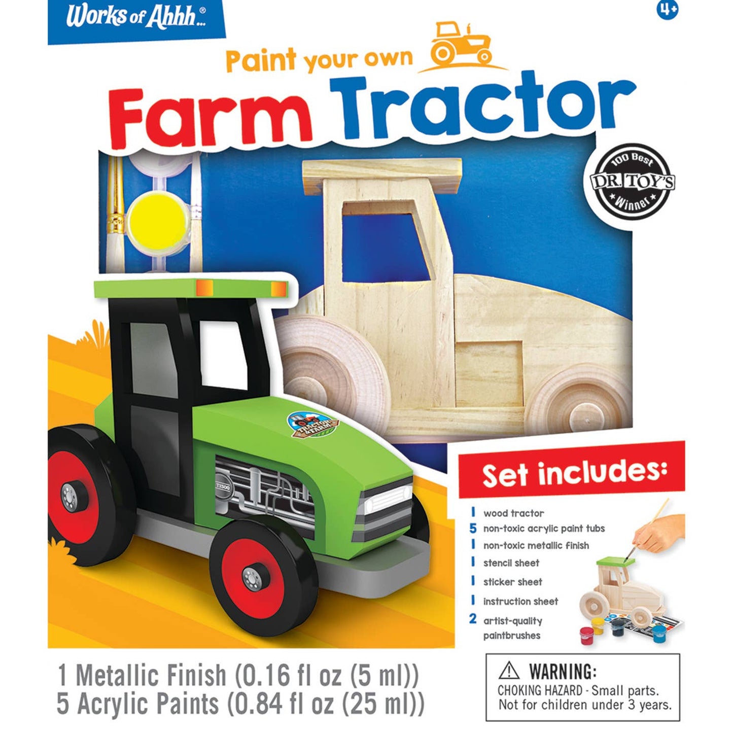 Farm Tractor Wood Paint Set