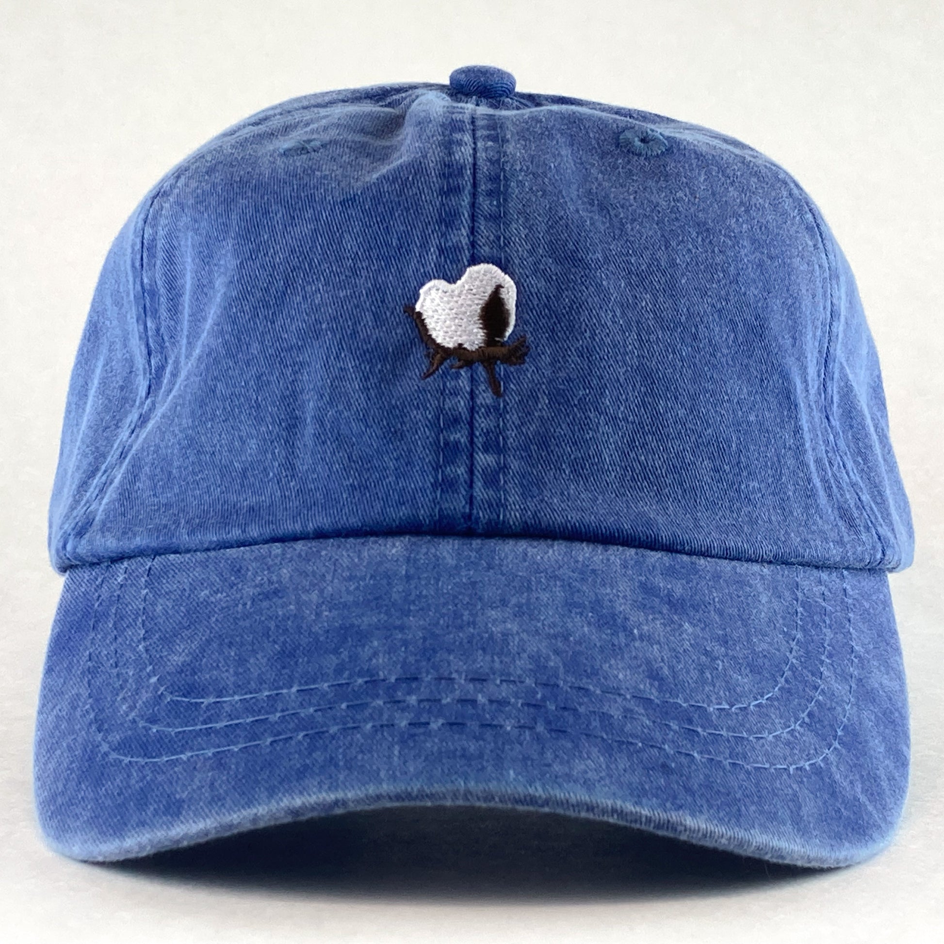 Blue Cotton Boll Cap Front